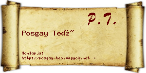 Posgay Teó névjegykártya